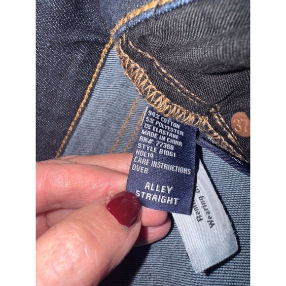 Madewell Alley Straight Dark Wash Denim Jeans Size 25 Dark Blue Denim Stretch - Picture 6 of 12